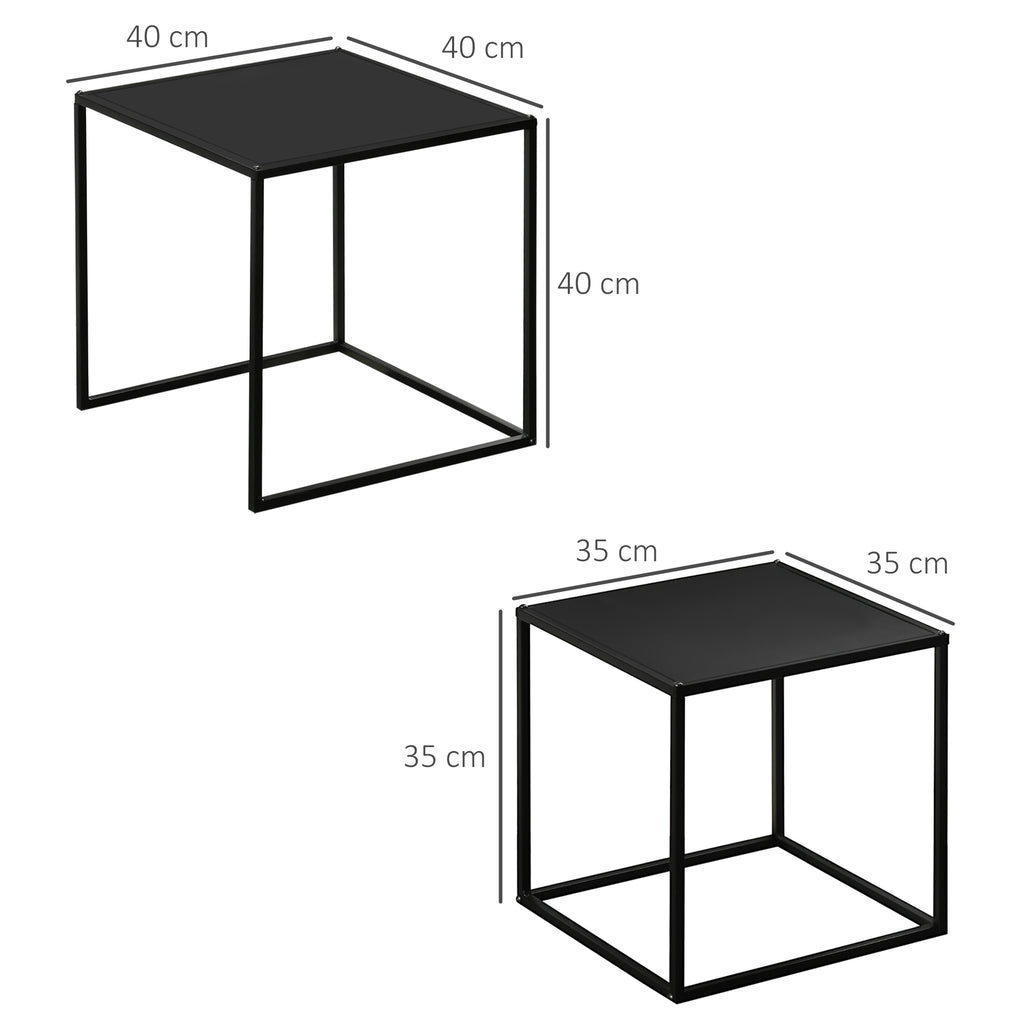 Tables gigognes en métal noir mat — lot de 2 — photo 3