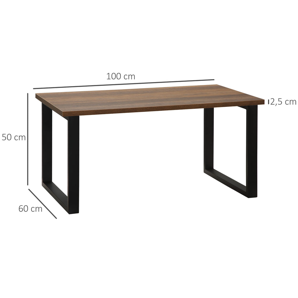 Table basse industrielle bois et métal — 100 × 60 cm — photo 3