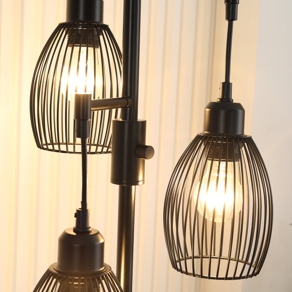 Lampadaire industriel 3 suspensions filaires — noir — photo 8