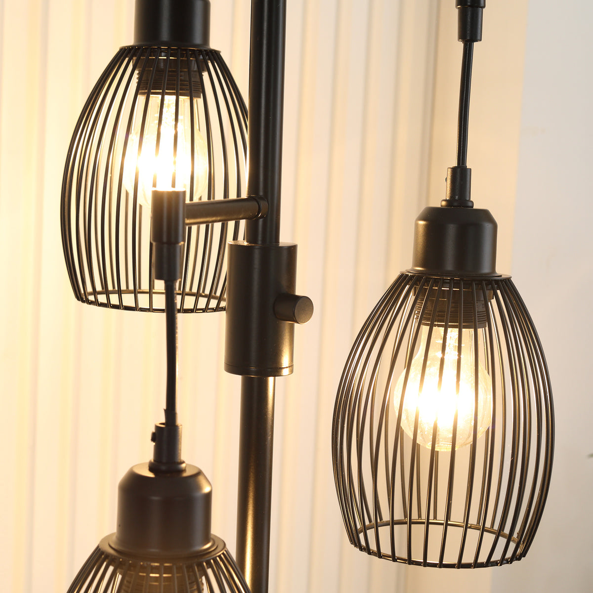 Lampadaire industriel 3 suspensions filaires — noir — photo 8