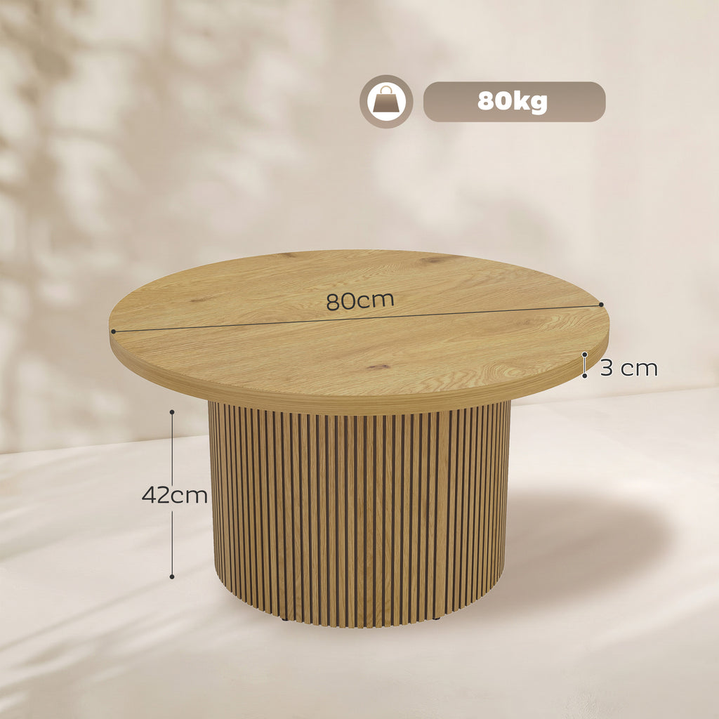 Table basse ronde, pied cannelé — Ø 80 cm — vue 3