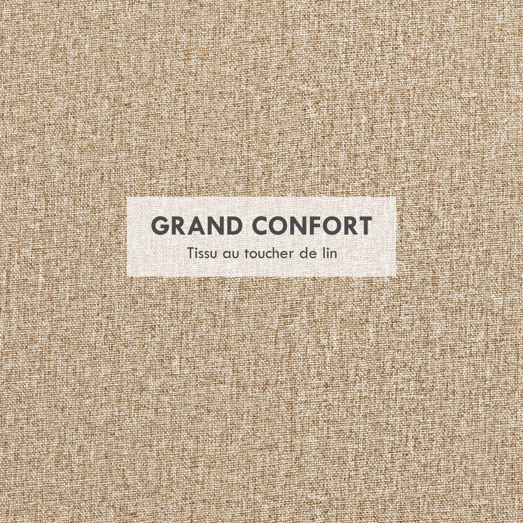 Pouf rond à coffre avec plateau réversible — beige — vue 5