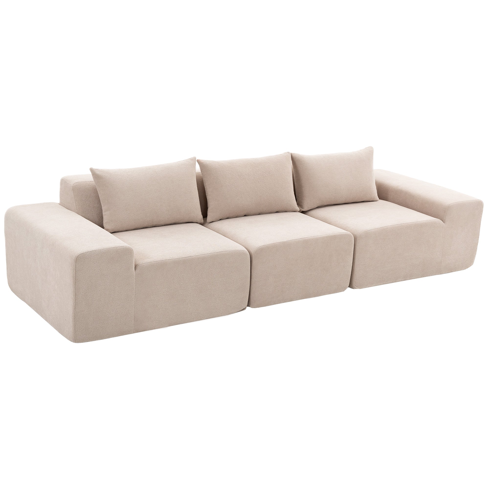 Canapé modulaire en chenille 320 cm beige — photo 5 sur 7