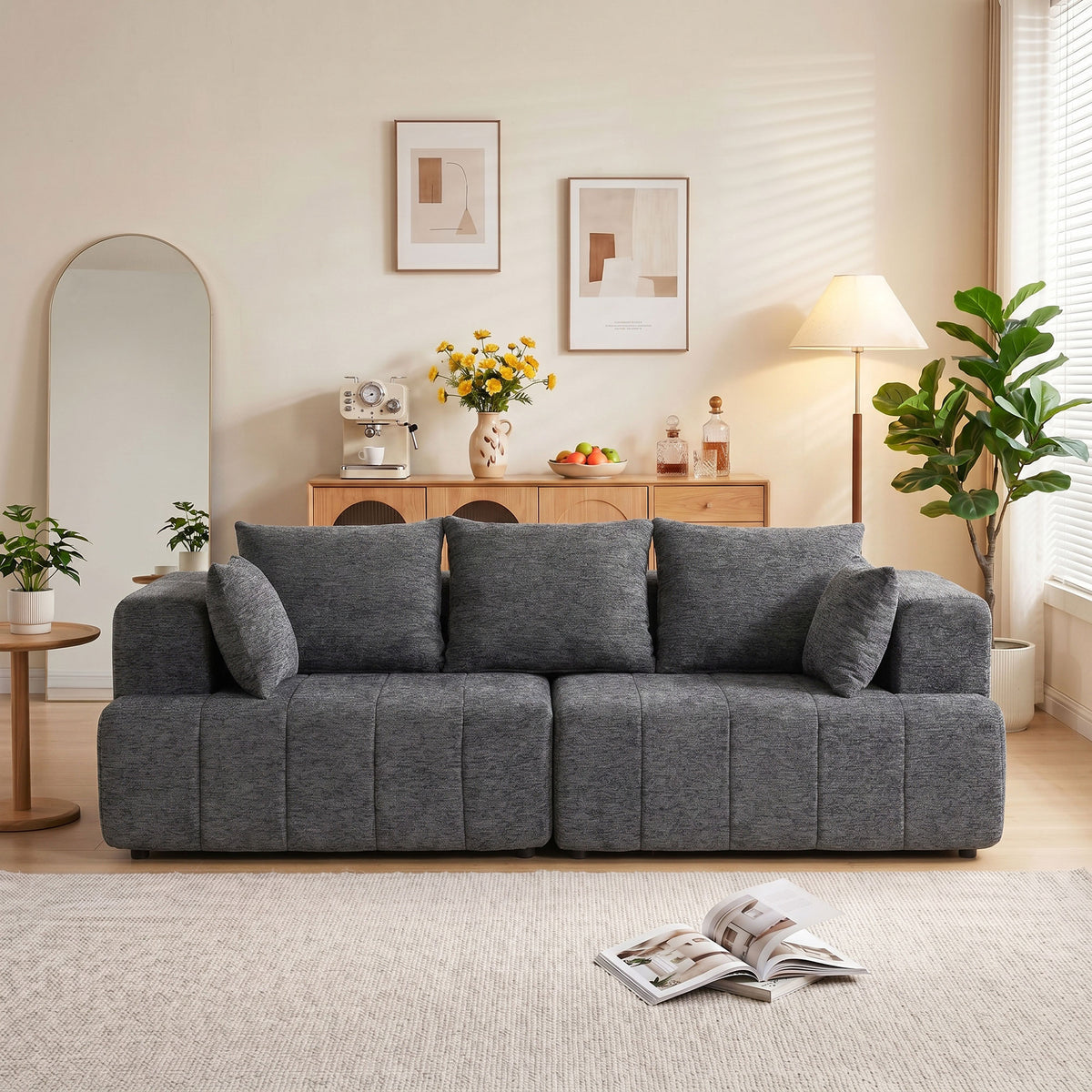 Canapé 3 places en chenille — 248 cm — vue 9