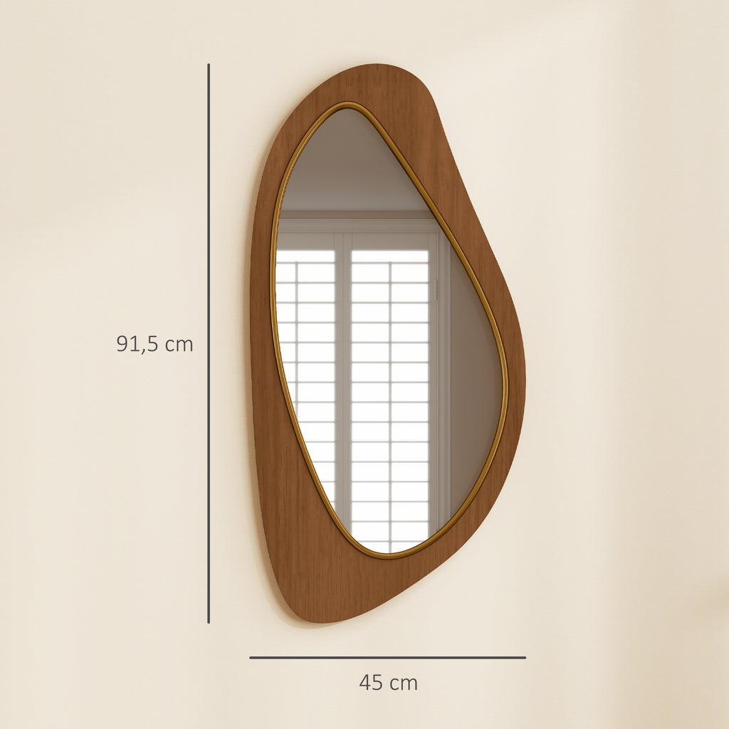 Miroir mural asymétrique, cadre bois — 91,5 × 45 cm — vue 3
