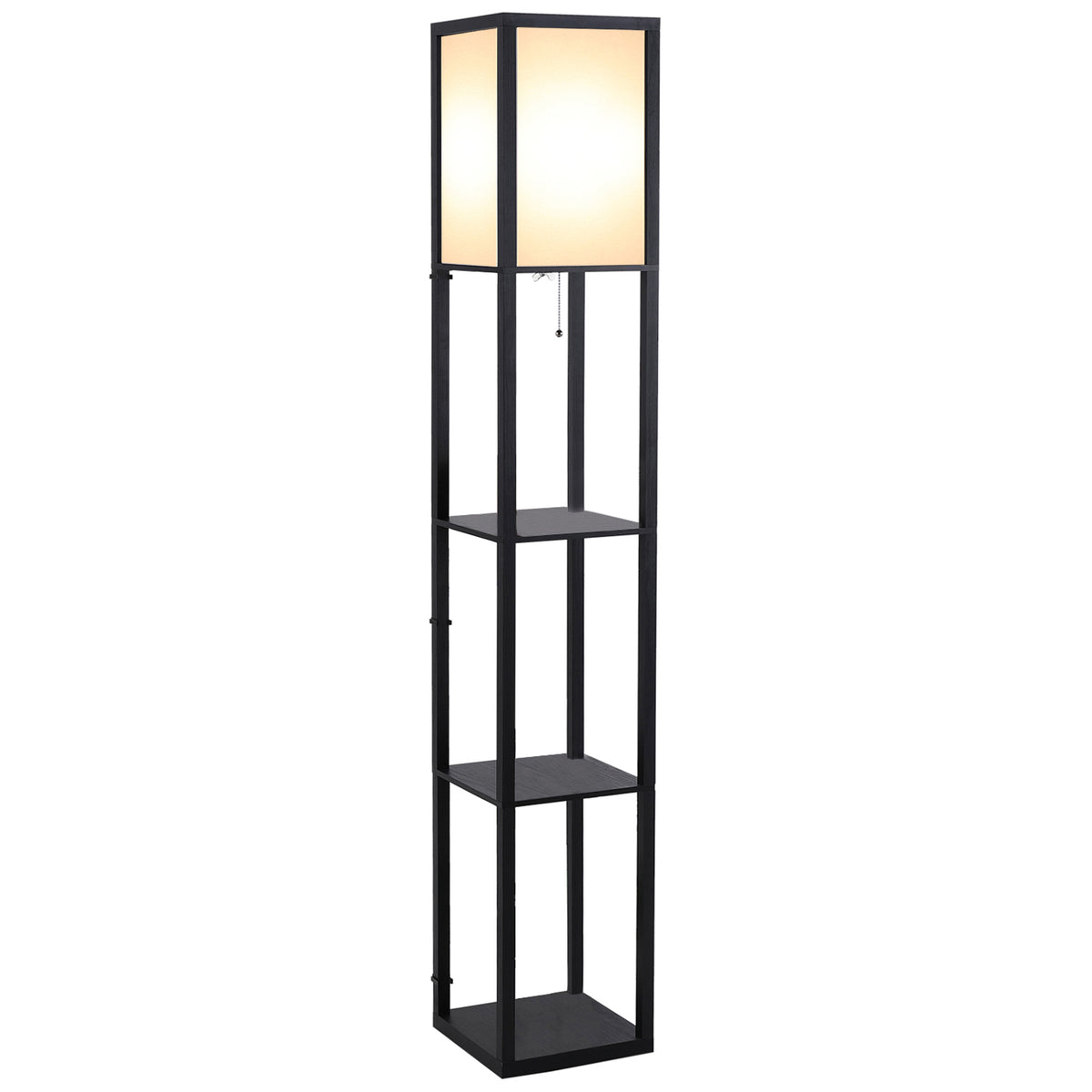 Lampadaire étagère 160 cm — noir — vue sur fond blanc