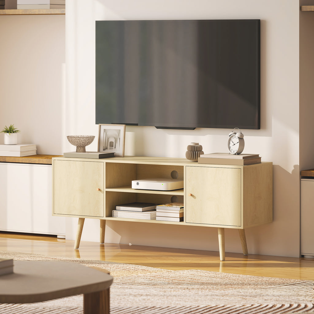 Meuble TV scandinave, pieds bois massif — 120 cm — vue 8