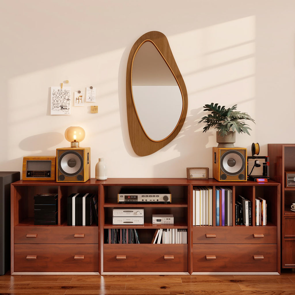 Miroir mural asymétrique, cadre bois — 91,5 × 45 cm — vue 8