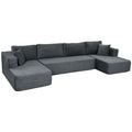 Canapé modulaire en U velours côtelé — 369 cm — vue 1