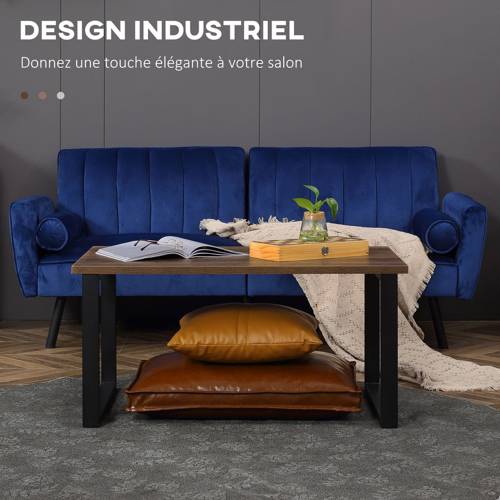 Table basse industrielle bois et métal — 100 × 60 cm — photo 4