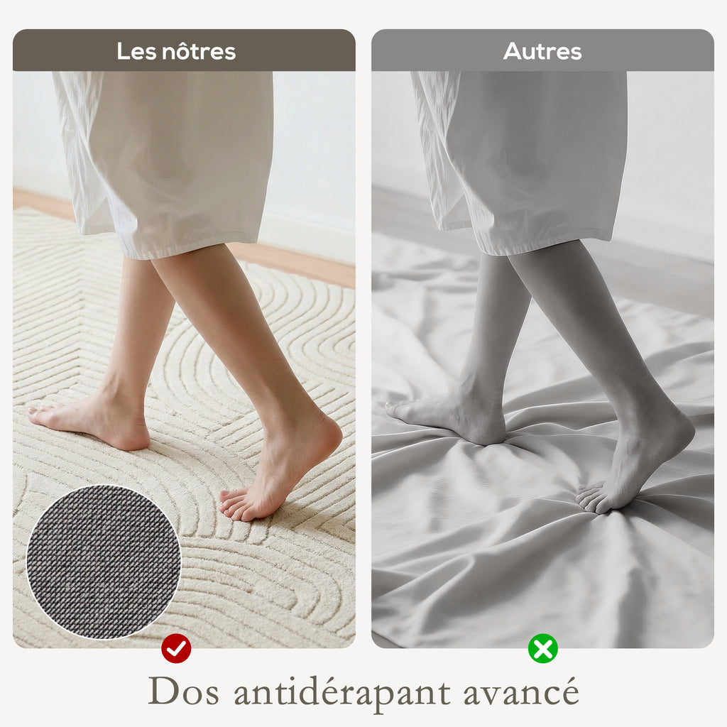 Tapis géométrique en relief — 200 × 140 cm, crème — photo 5