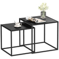 Tables gigognes en métal noir mat — lot de 2 — vue sur fond blanc
