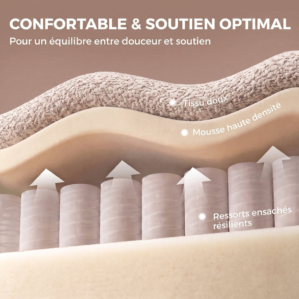 Canapé modulaire en chenille 320 cm beige — photo 2 sur 7