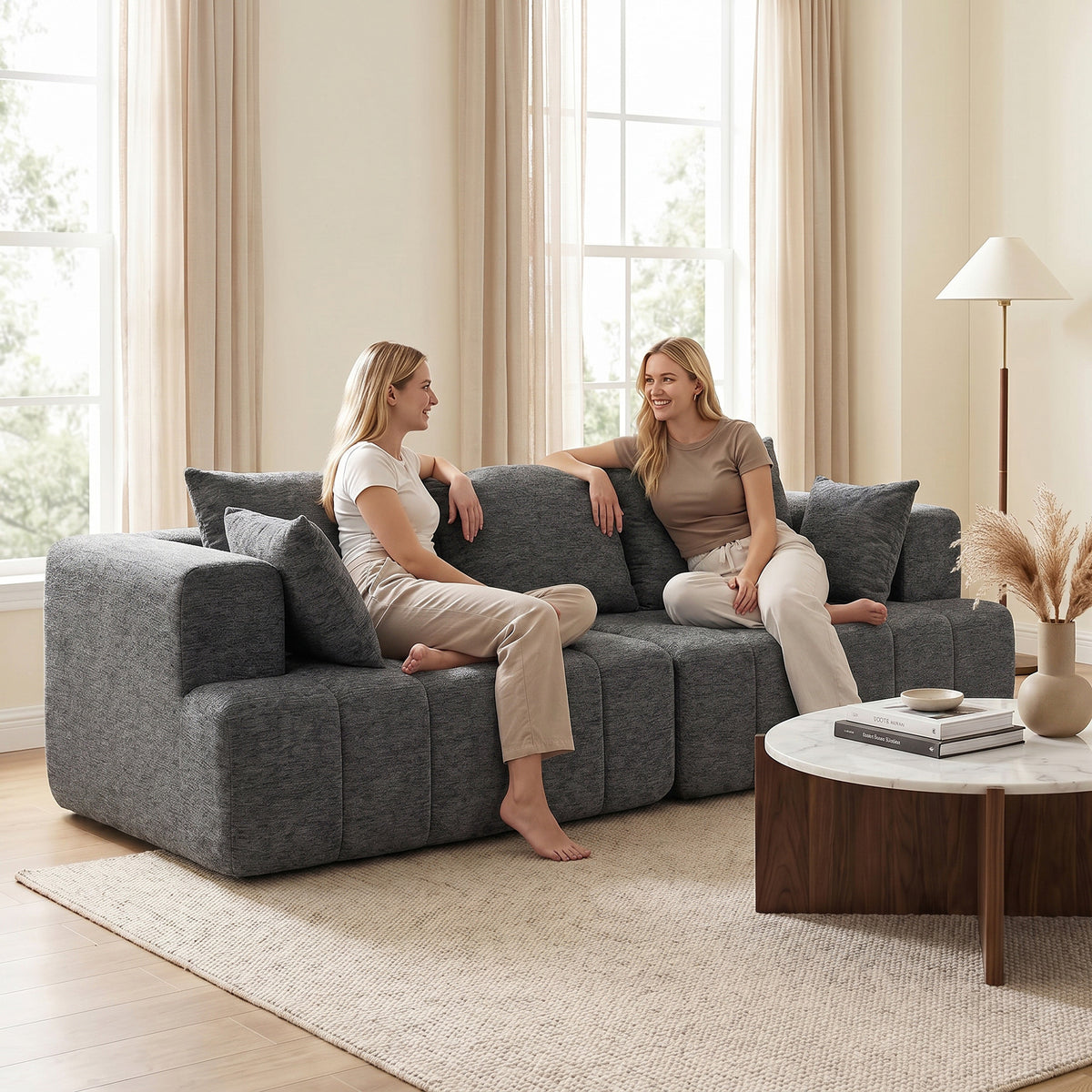 Canapé 3 places en chenille — 248 cm — vue 8