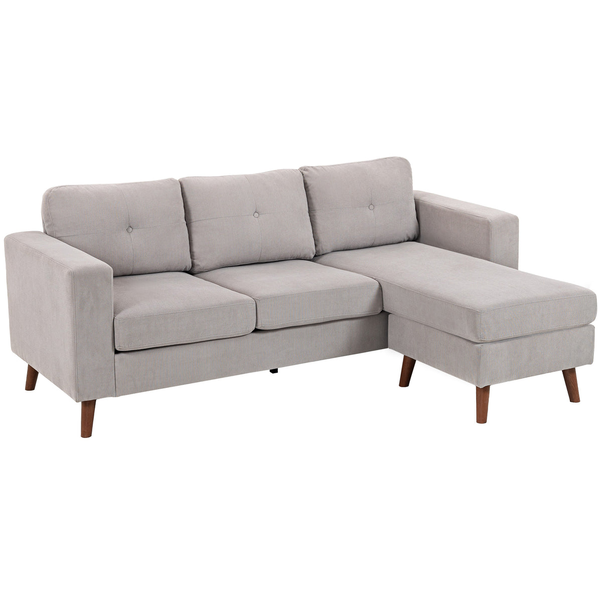Canapé d'angle réversible velours côtelé — 192 cm — vue 1