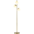 Lampadaire 3 globes en verre dépoli — doré — vue sur fond blanc