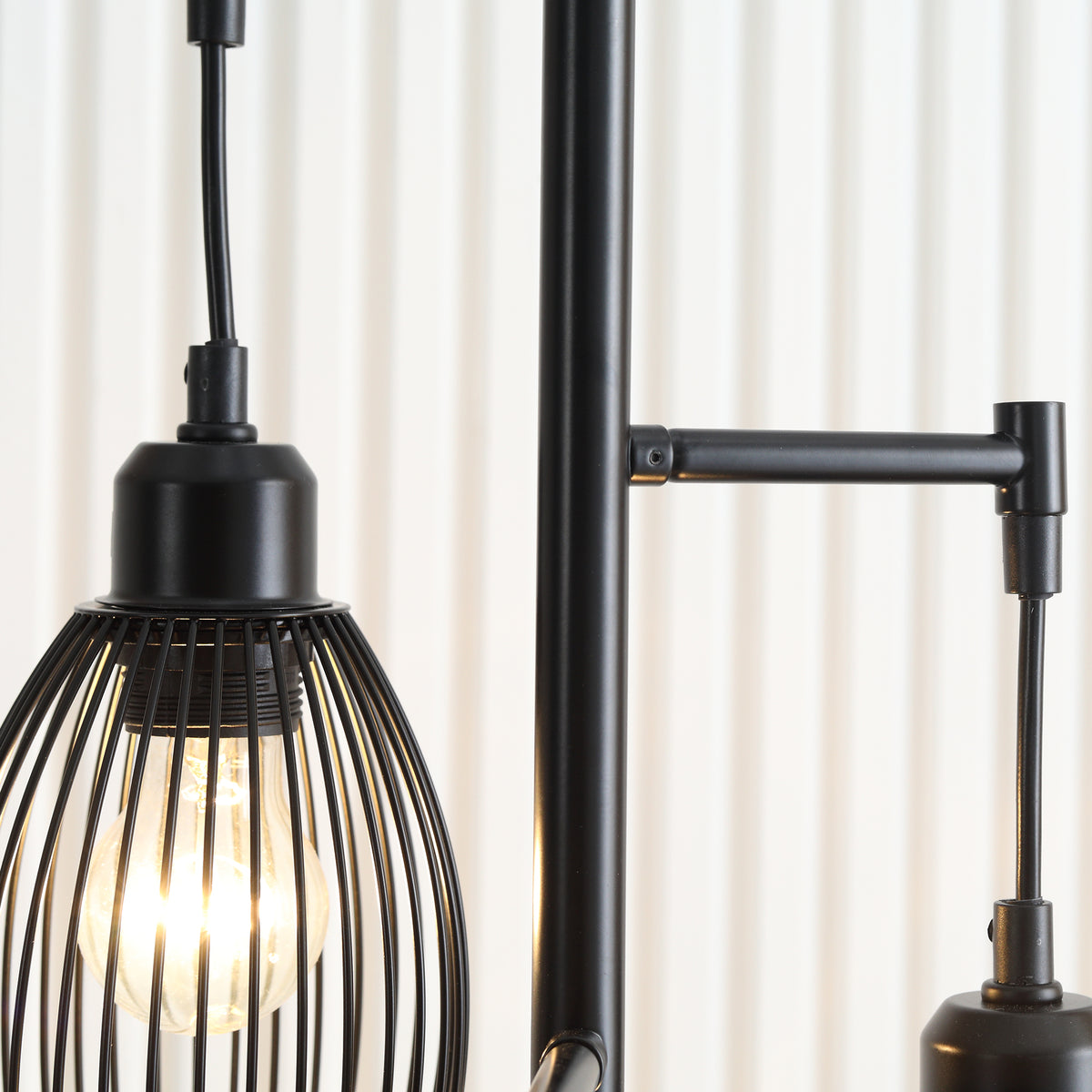 Lampadaire industriel 3 suspensions filaires — noir — photo 9