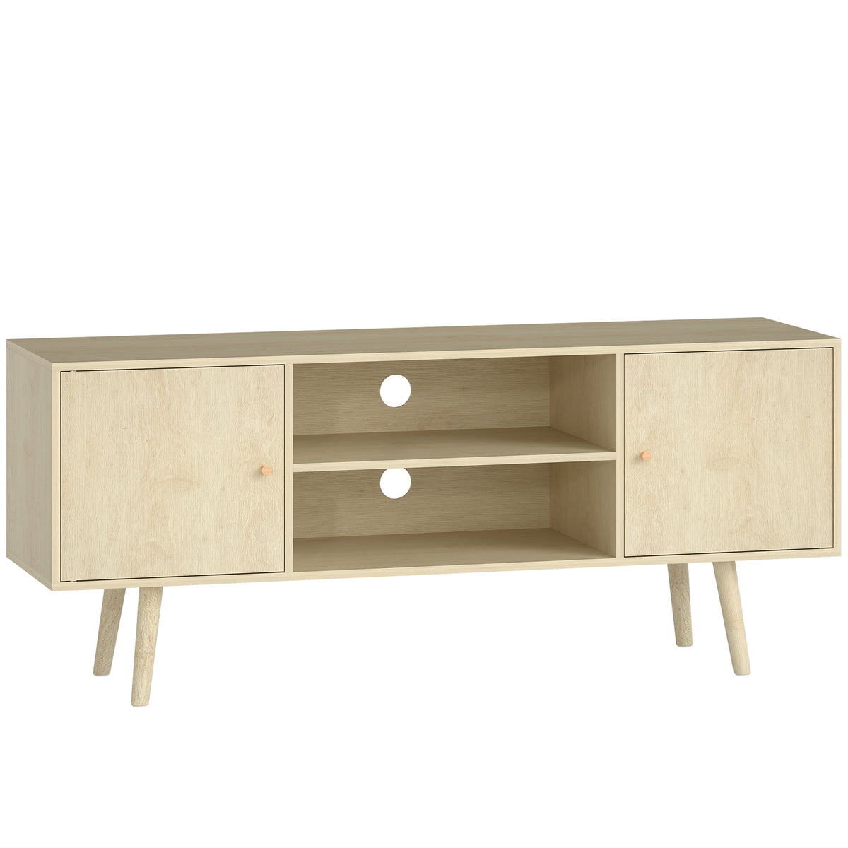 Meuble TV scandinave, pieds bois massif — 120 cm — vue 1