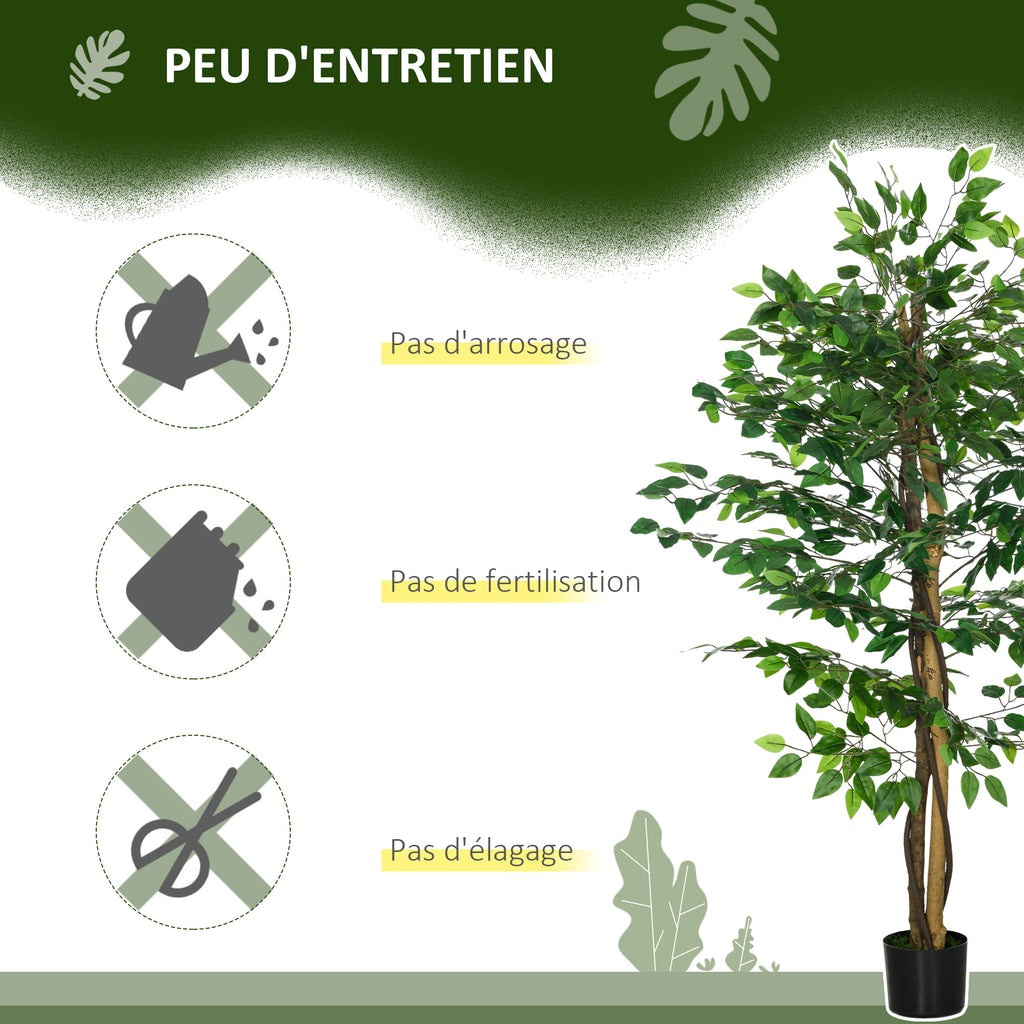 Lot de 2 ficus artificiels avec pot — 1,50 m — vue 5