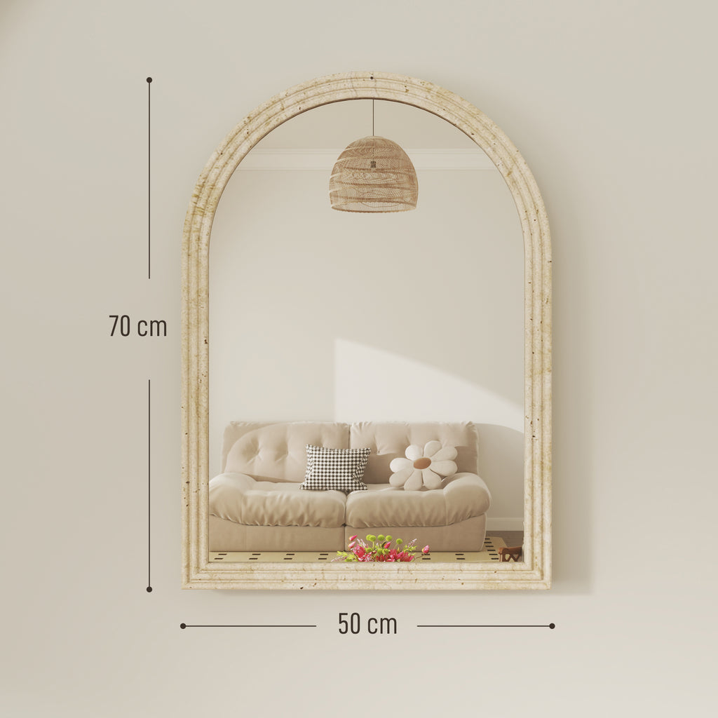 Miroir arche effet pierre — 50 × 70 cm — vue 3