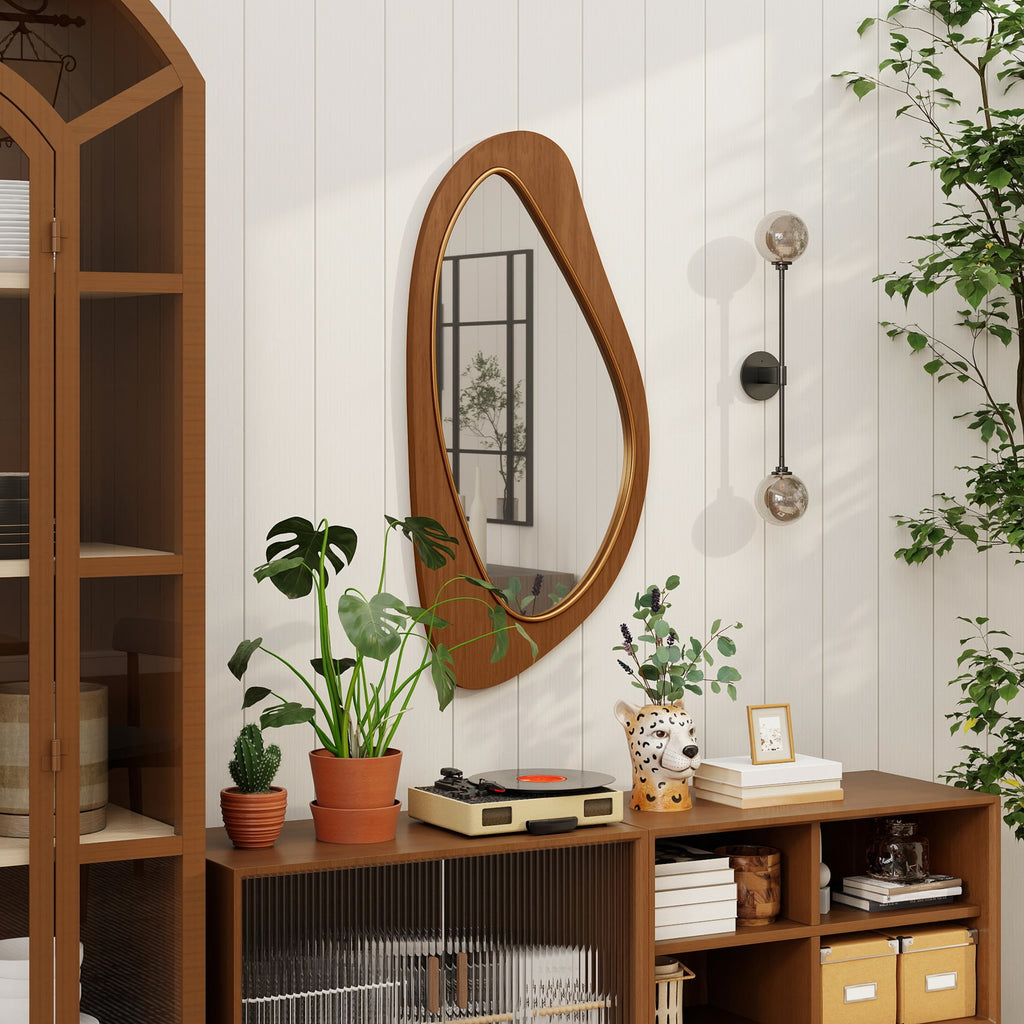 Miroir mural asymétrique, cadre bois — 91,5 × 45 cm — vue 9