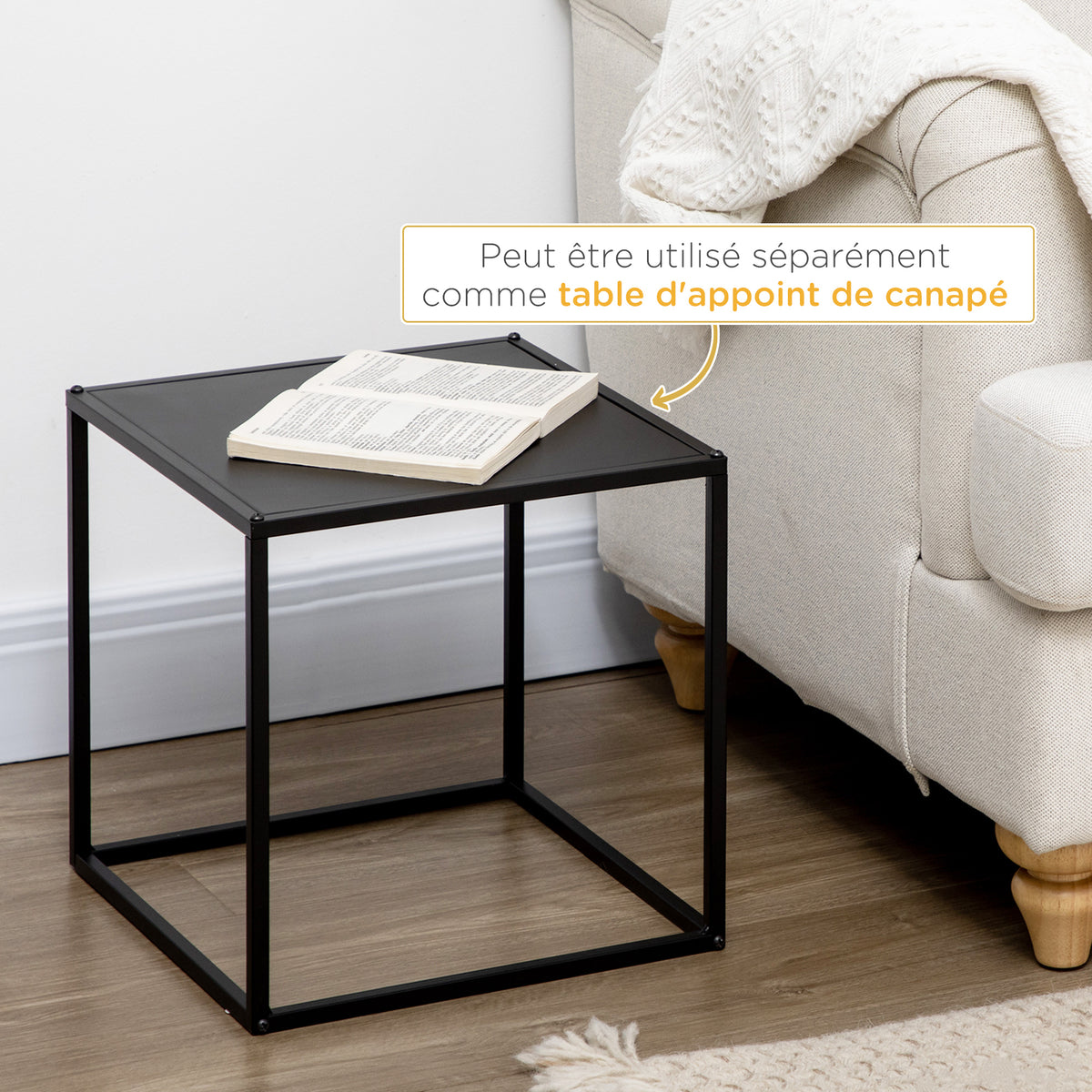 Tables gigognes en métal noir mat — lot de 2 — photo 5