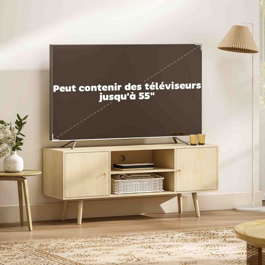 Meuble TV scandinave, pieds bois massif — 120 cm — vue 7