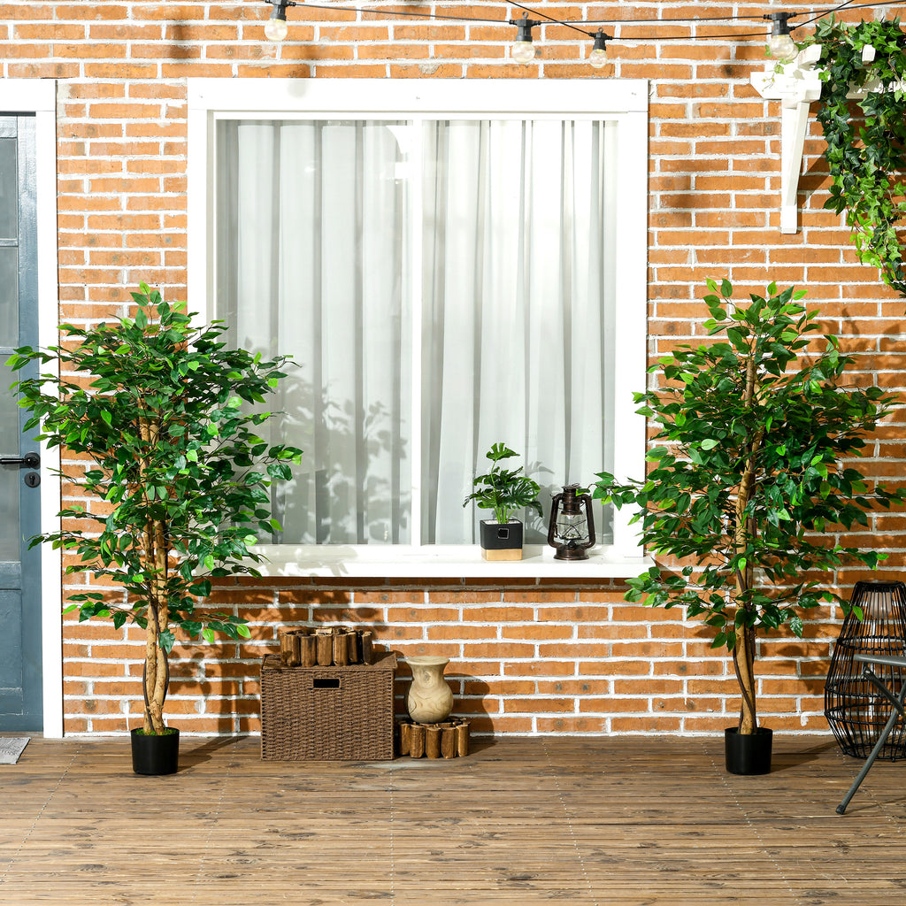 Lot de 2 ficus artificiels avec pot — 1,50 m — vue 6