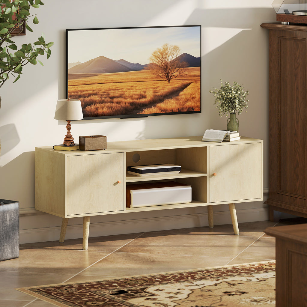 Meuble TV scandinave, pieds bois massif — 120 cm — vue 9
