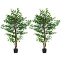 Lot de 2 ficus artificiels avec pot — 1,50 m — vue 1