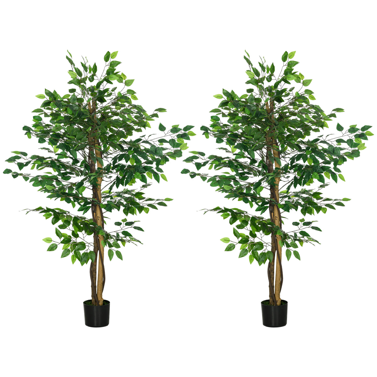 Lot de 2 ficus artificiels avec pot — 1,50 m — vue 1