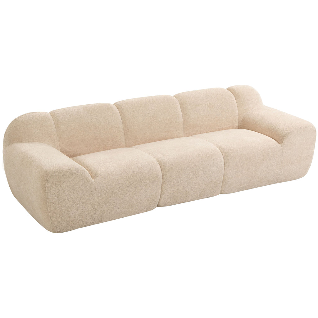 Canapé 3 places en chenille 233 cm beige — photo 6 sur 8