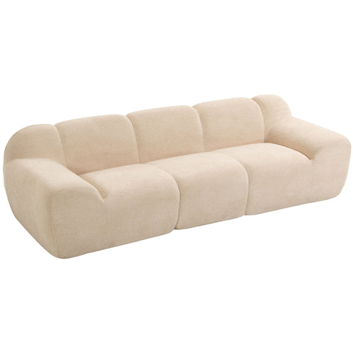 Canapé 3 places en chenille 233 cm beige — photo 6 sur 8
