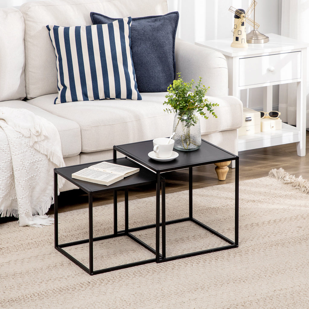 Tables gigognes en métal noir mat — lot de 2 — photo 9