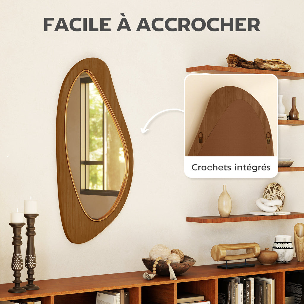 Miroir mural asymétrique, cadre bois — 91,5 × 45 cm — vue 5