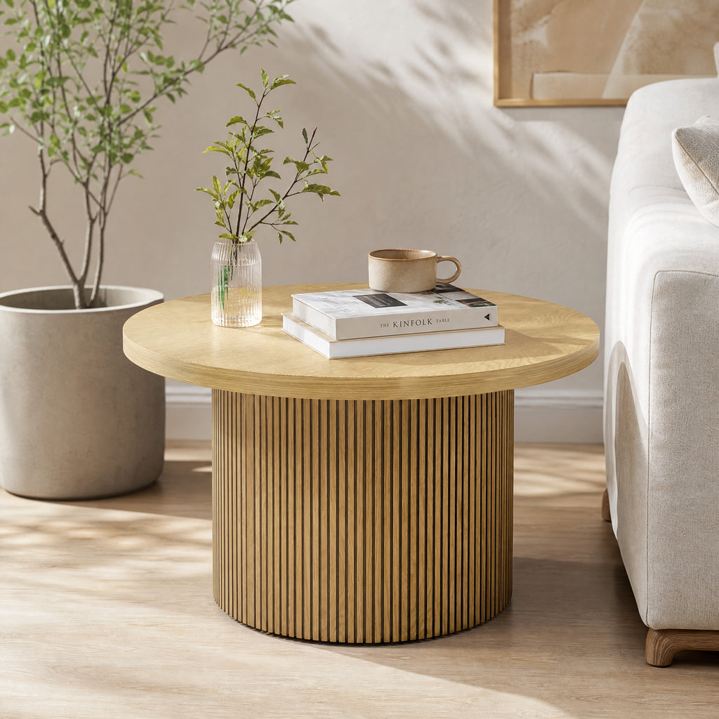 Table basse ronde, pied cannelé — Ø 80 cm — vue 8