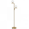Lampadaire 2 globes 3 lumières — doré — vue sur fond blanc