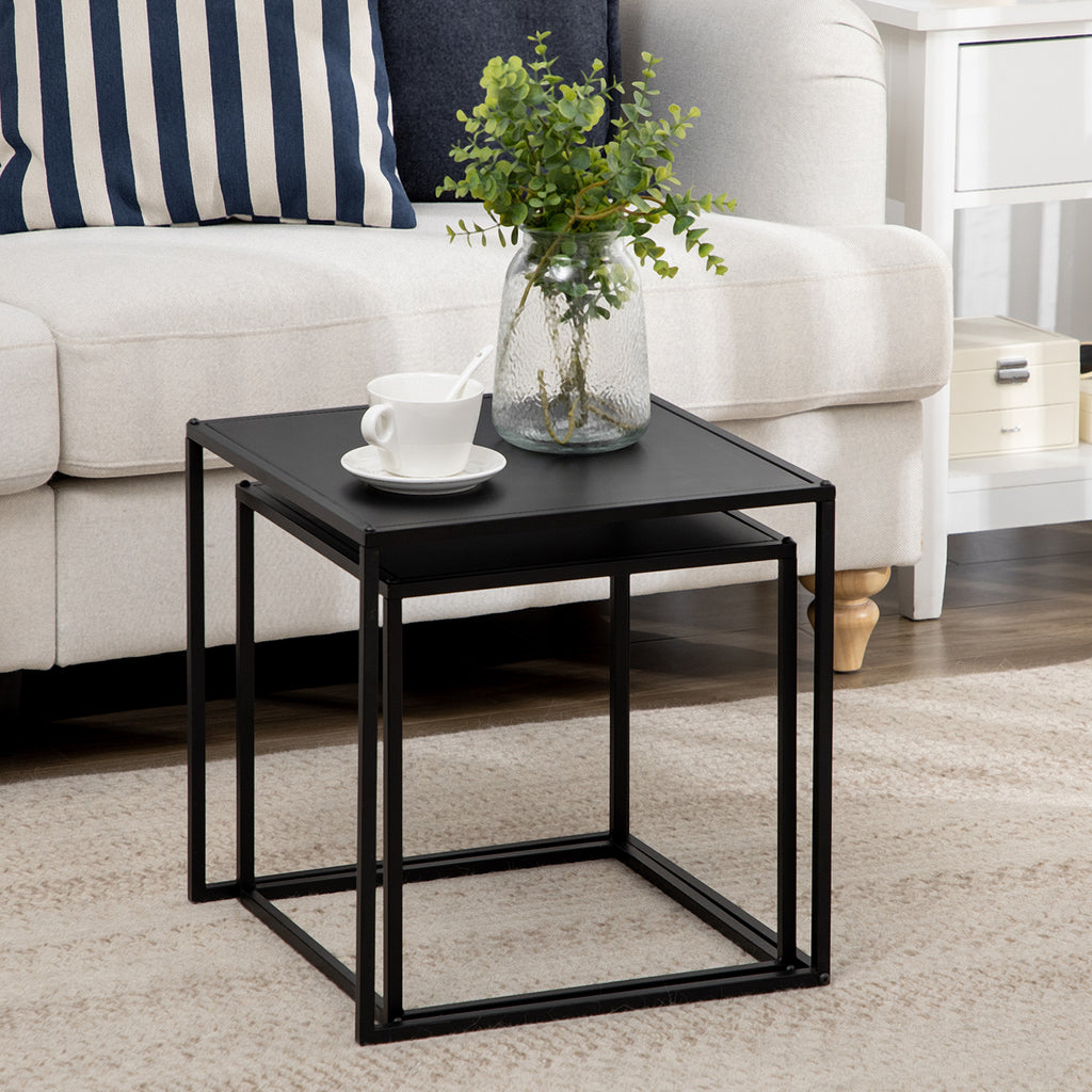 Tables gigognes en métal noir mat — lot de 2 — photo 8