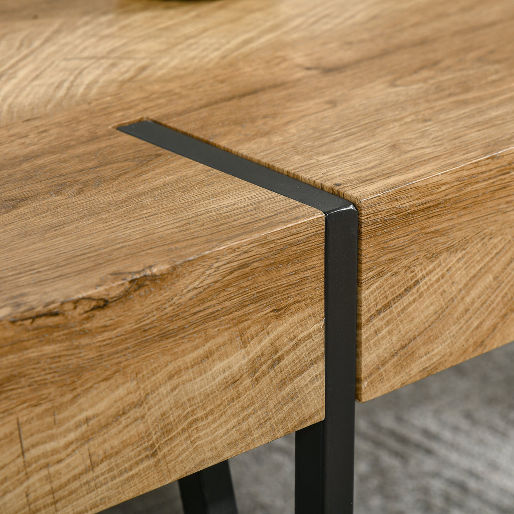 Table basse aspect bois brut, pieds épingle — 105 × 60 cm — photo 8