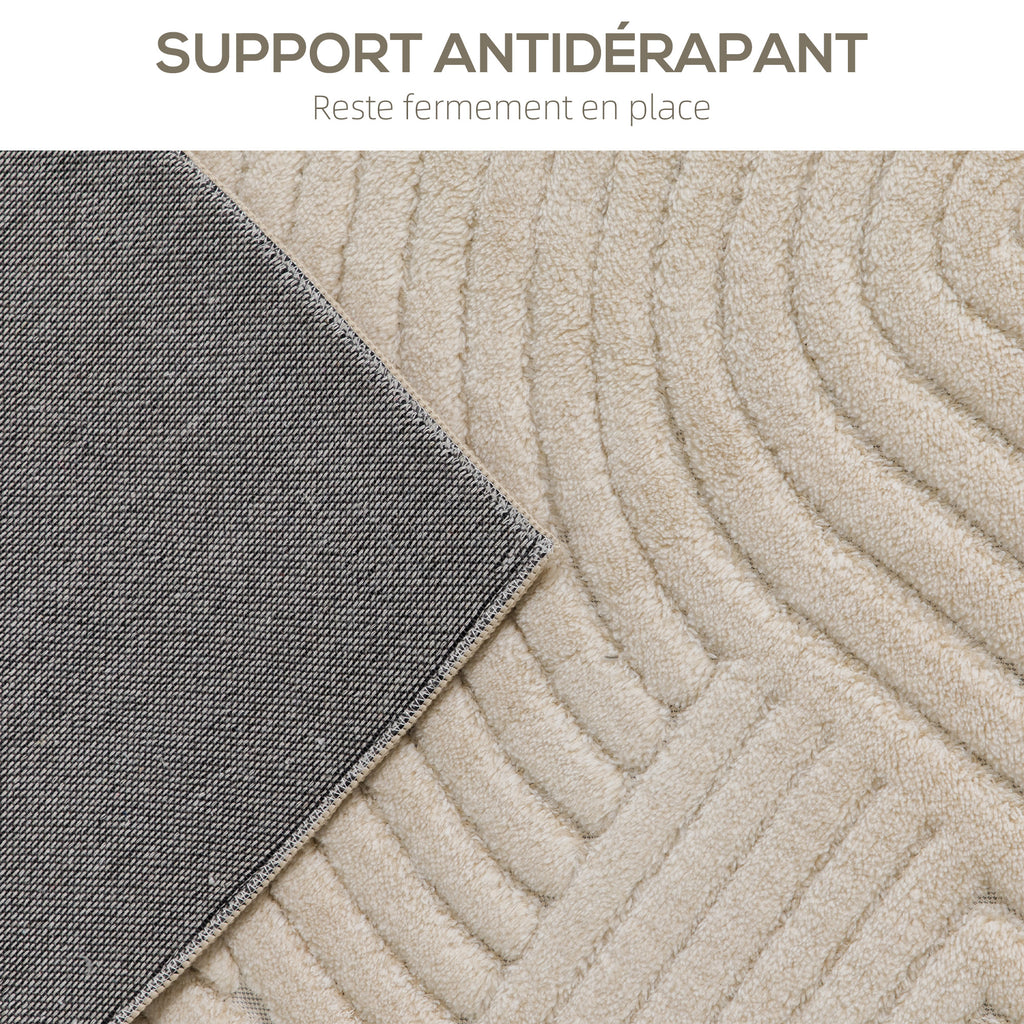 Tapis géométrique en relief — 230 × 160 cm, crème — photo 5