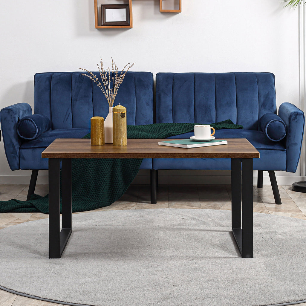 Table basse industrielle bois et métal — 100 × 60 cm — photo 7