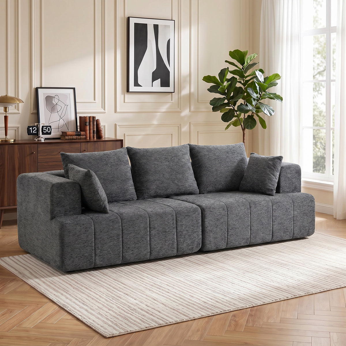 Canapé 3 places en chenille — 248 cm — vue 2