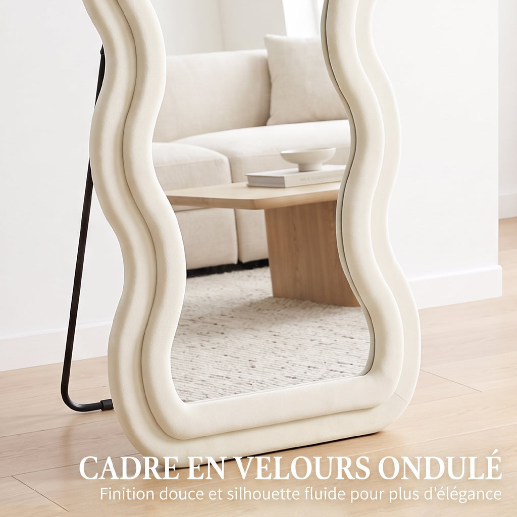 Miroir ondulé pleine longueur effet velours — 160 × 60 cm — vue 4