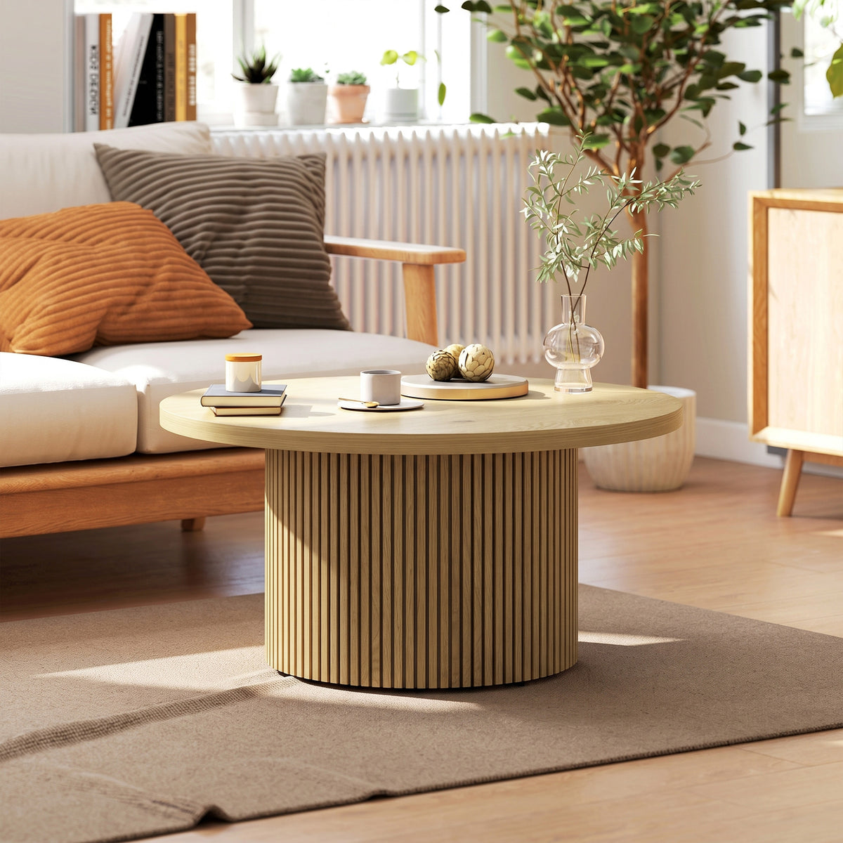 Table basse ronde, pied cannelé — Ø 80 cm — vue 7