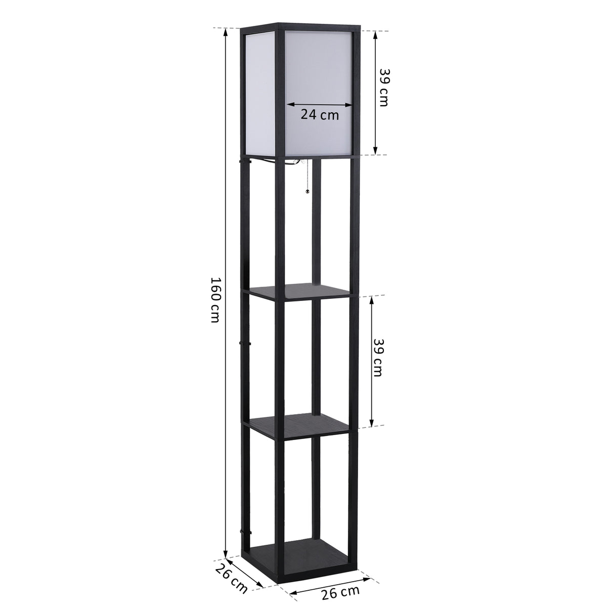 Lampadaire étagère 160 cm — noir — photo 3